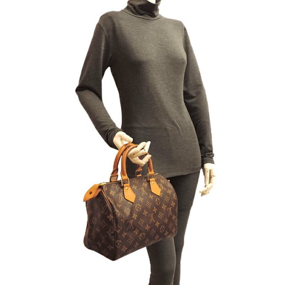 LOUIS VUITTON Speedy 25 Women's Handbag M41109 Monogram Monogram/Brown - Picture 9 of 9